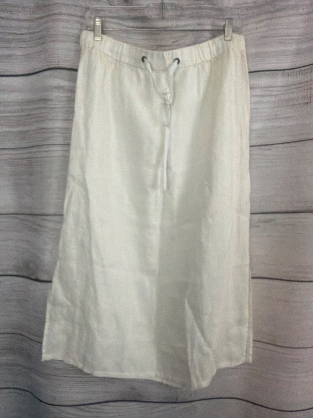 NWT Eileen Fisher Heavy Organic Linen White Skirt Size M